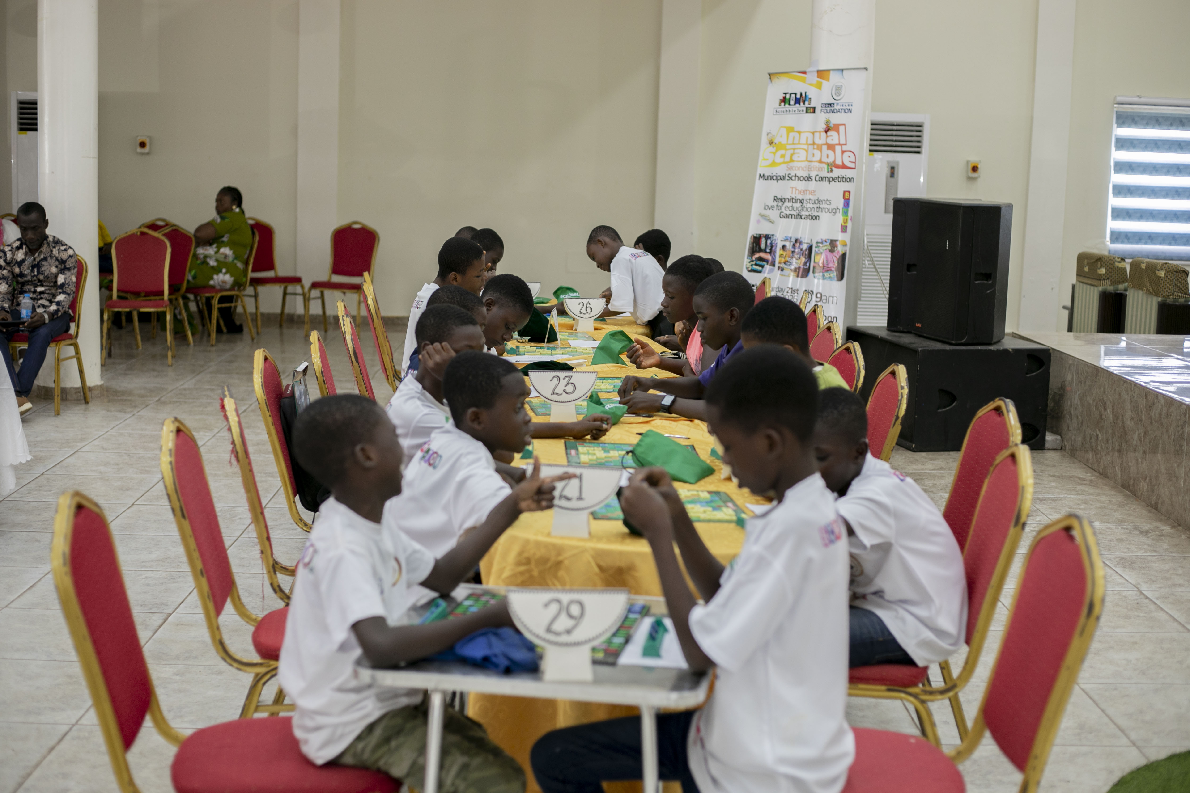 Students competing in the annual ScrabbleTon GH tournament
